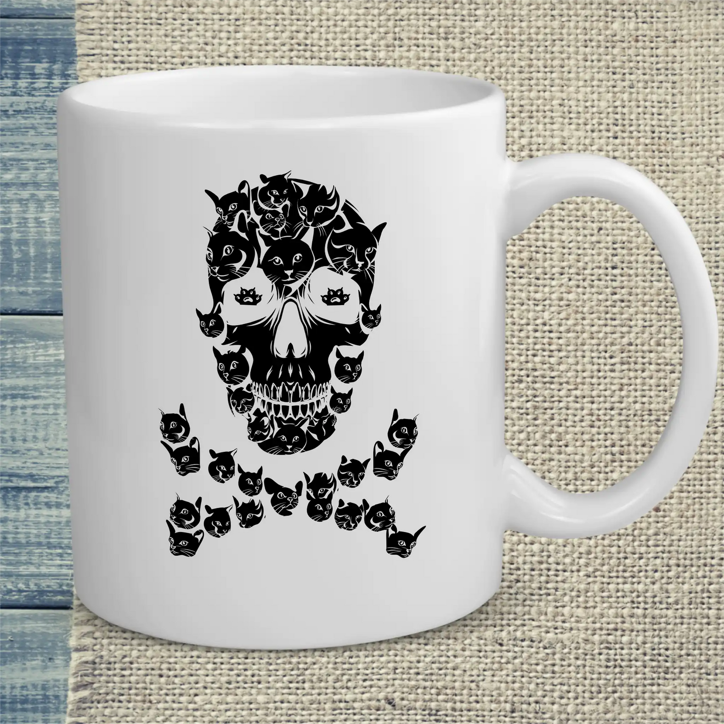 Tasse 325ml - Totenkopf Katze - Katze