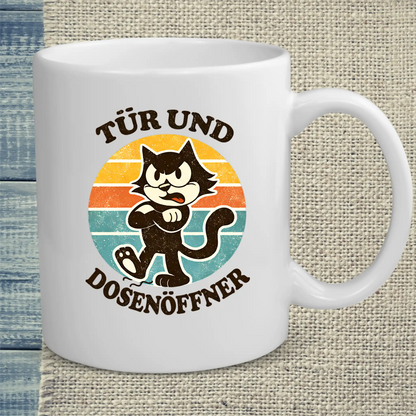 Tasse 325ml - Tür und Dosenöffner - Katze