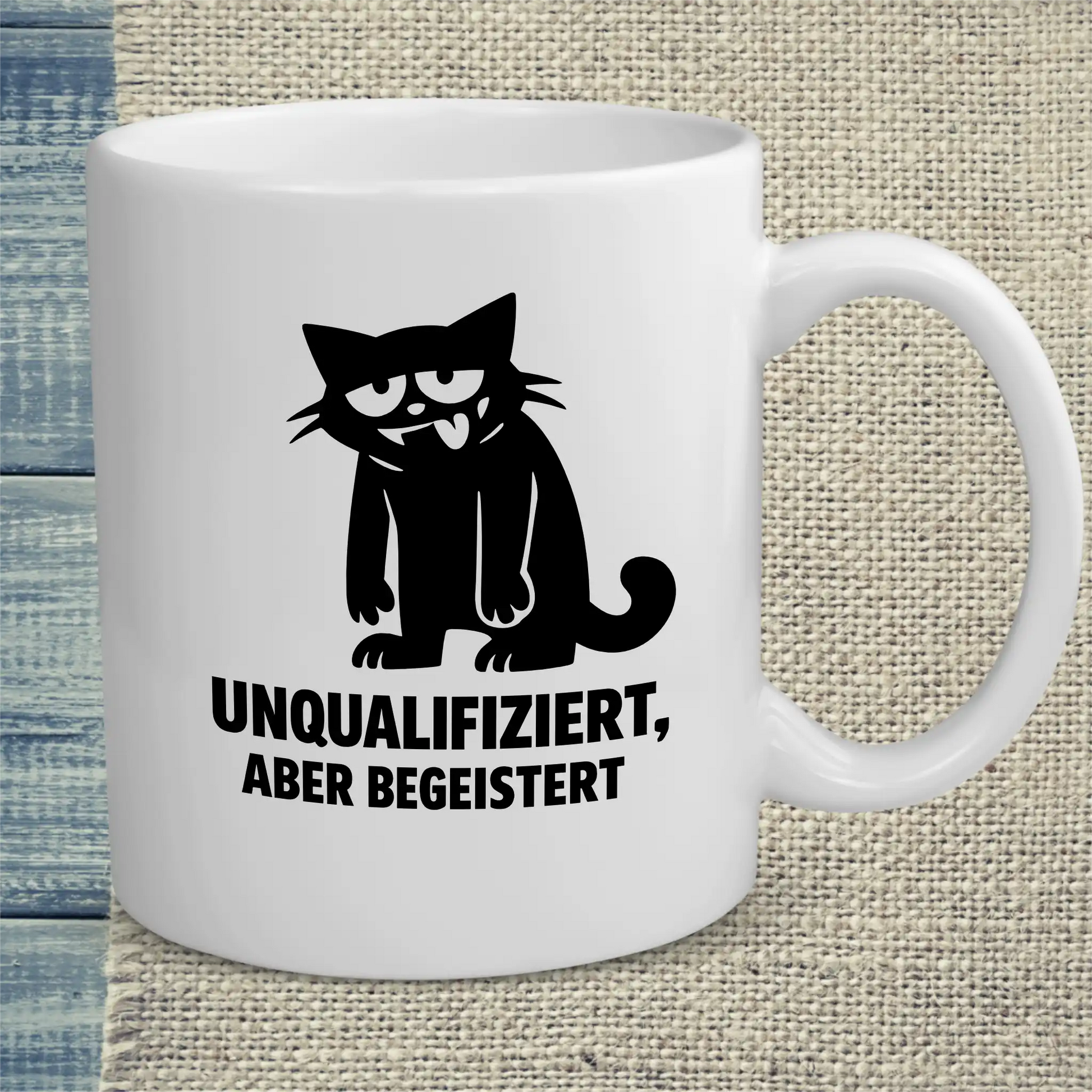 Tasse 325ml - Unqualifiziert, aber begeistert  - Katze
