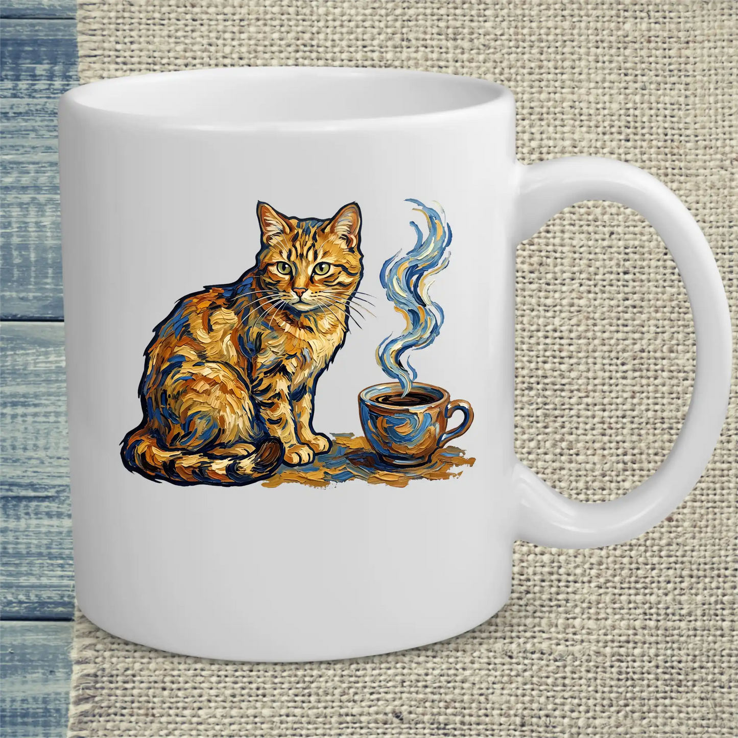 Tasse 325ml - Van Gogh Cat - Katze & Kaffee, Kunst