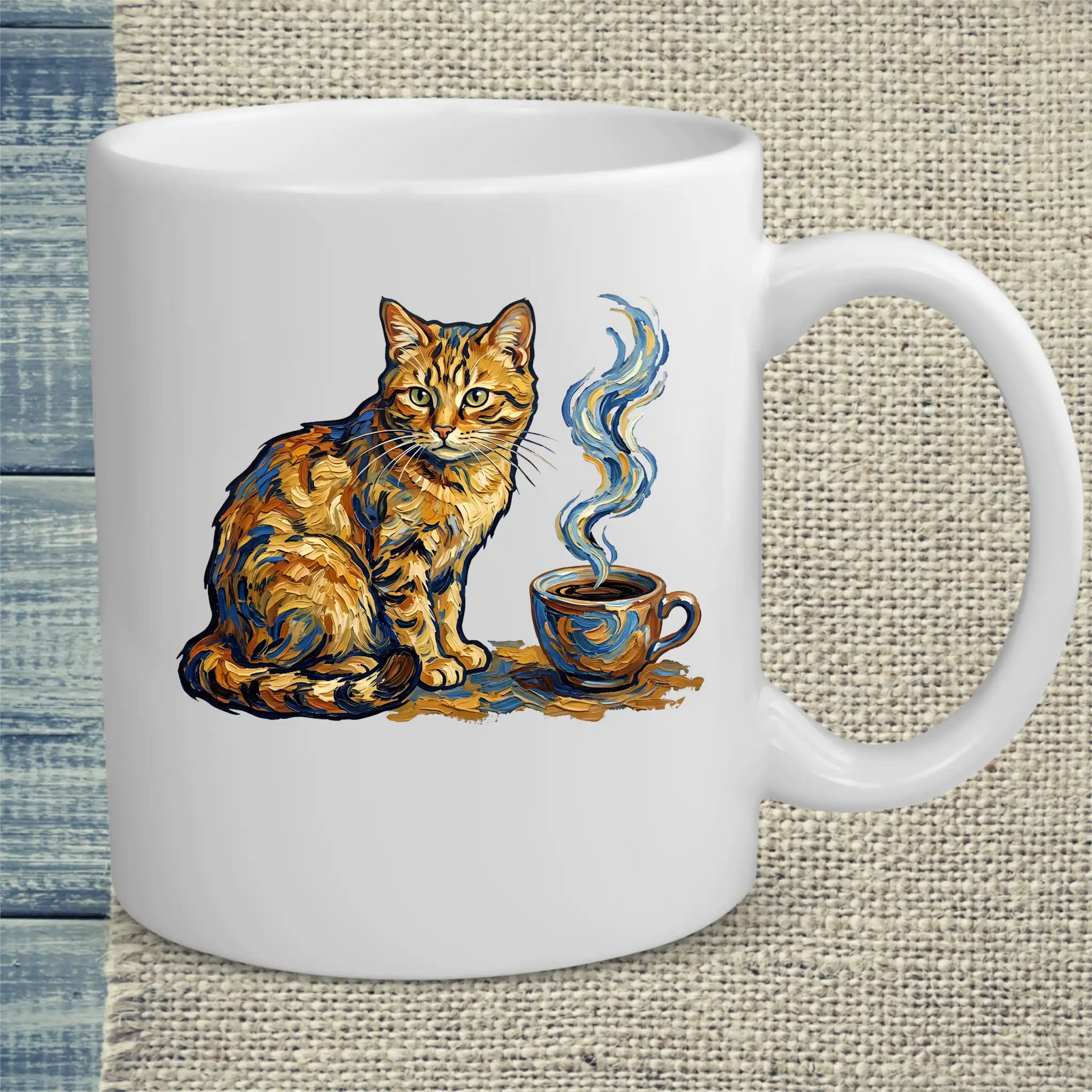Tasse 325ml - Van Gogh Cat - Katze & Kaffee, Kunst
