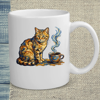 Tasse 325ml - Van Gogh Cat - Katze & Kaffee, Kunst