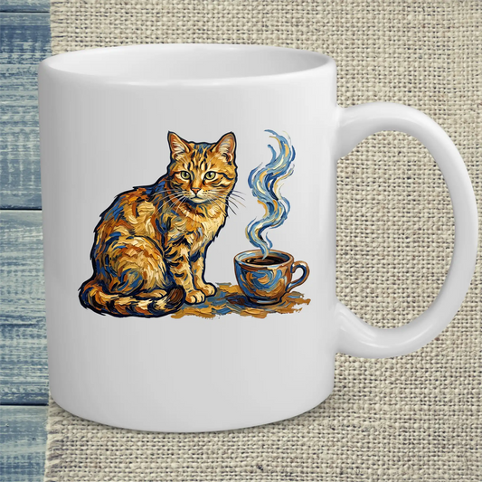 Tasse 325ml - Van Gogh Cat - Katze & Kaffee, Kunst