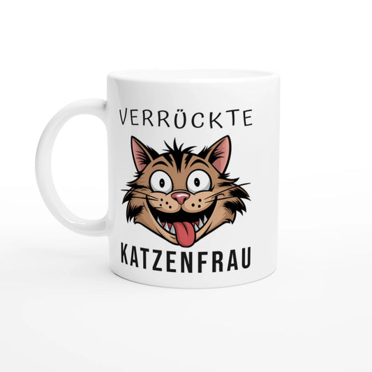Tasse 325ml - Verrückte Katzenfrau - Kaffee, Cat Lady