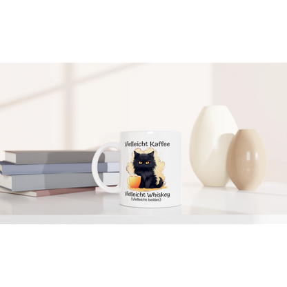 Tasse 325ml - Vielleicht Kaffee, Vielleicht Whiskey, Vielleicht beides - Katze