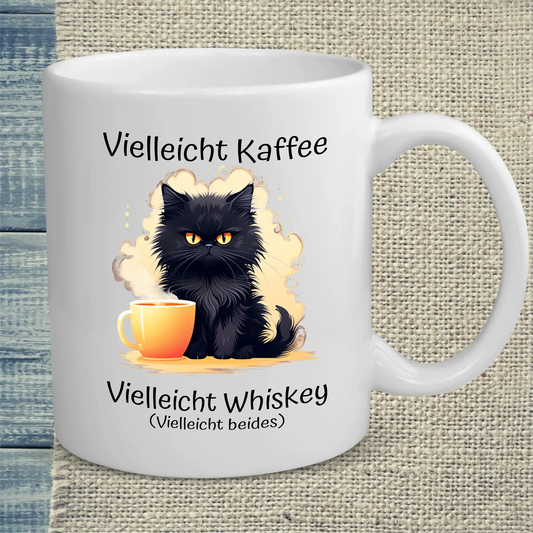 Tasse 325ml - Vielleicht Kaffee, Vielleicht Whiskey, Vielleicht beides - Katze