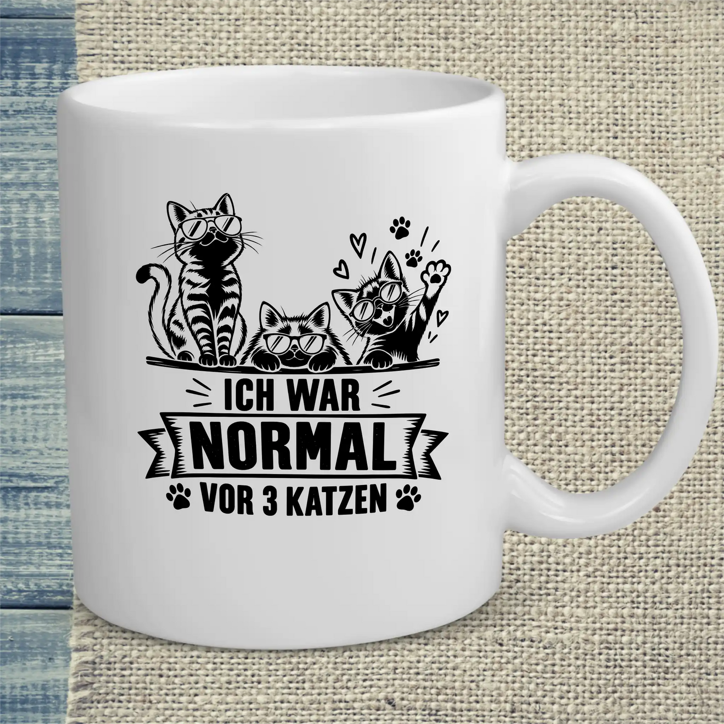 Tasse 325ml - Vor 3 Katzen - Katze