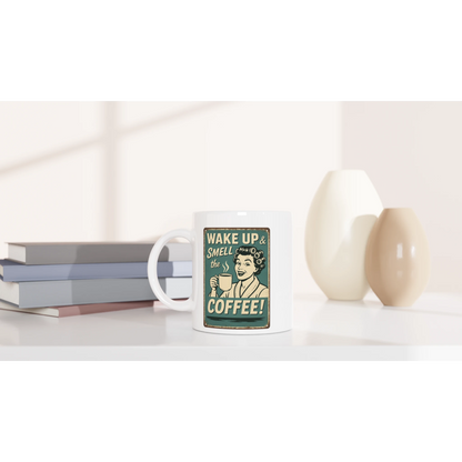 Tasse 325ml - Wake up and smell the coffee - Kaffee, Retro