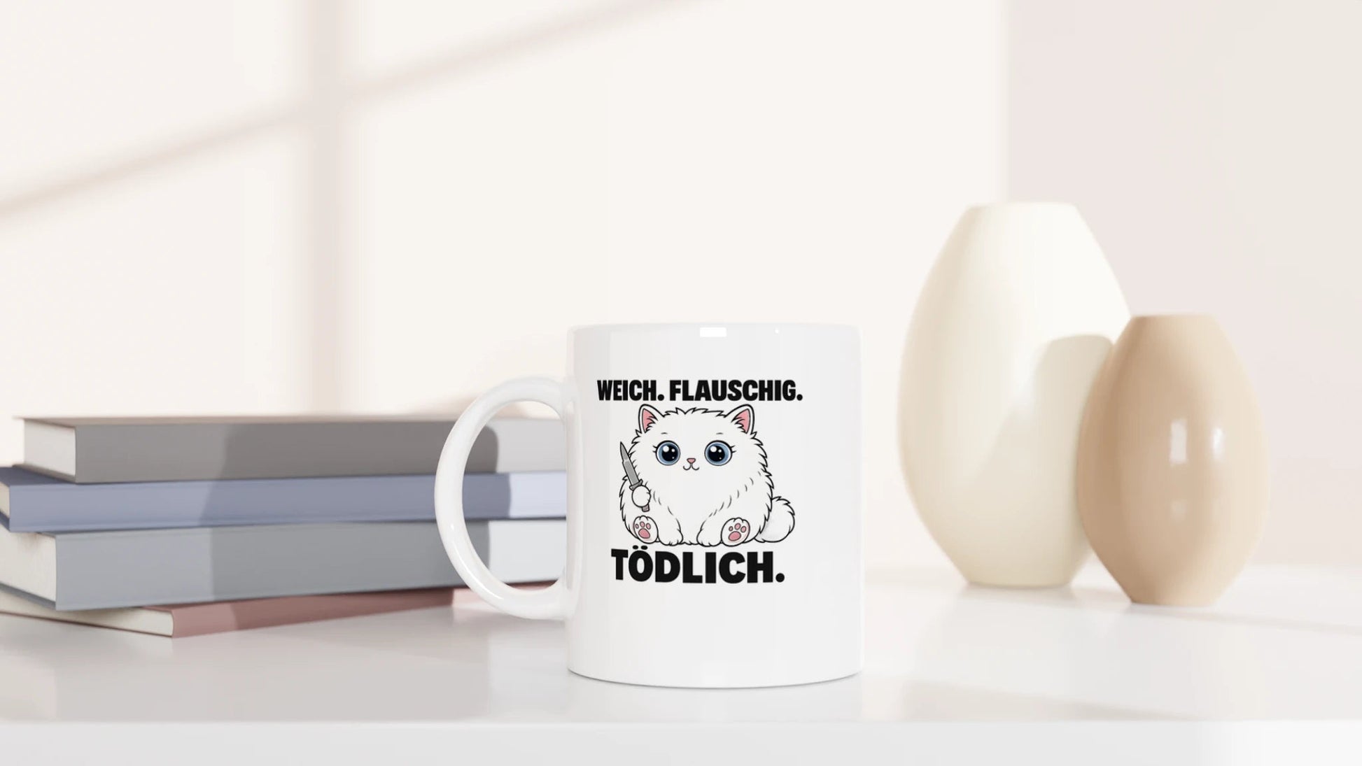 Tasse 325ml - Weich. Flauschig. Tödlich. - Katze