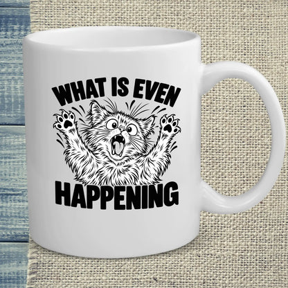 Tasse 325ml - What is even happening - Katze